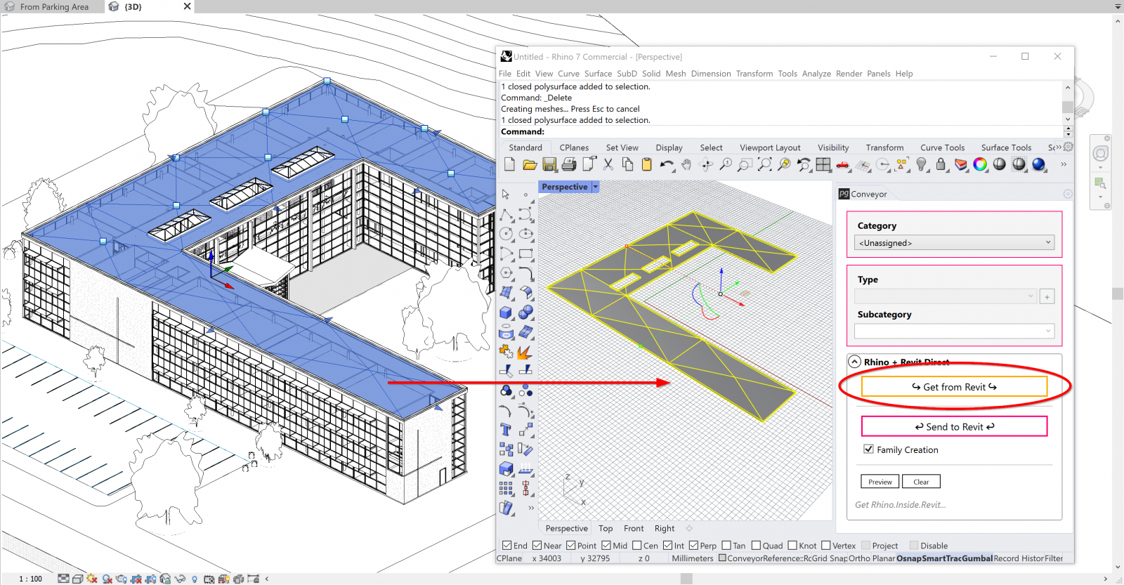 Direct Get Revit Elements Into Rhino Proving Ground Apps